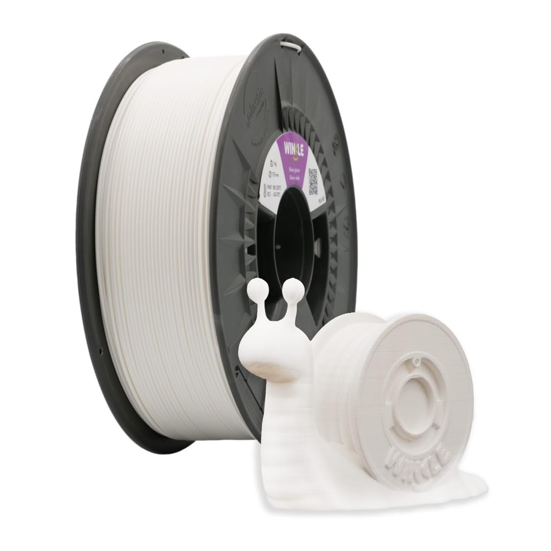 Winkle Filament Pla 870 | Pla 1,75 mm | 3D-Druck | Pla 870 | 3D-Druck | Ingeo 870 | Farbe Weiß Gletscher | Spule 1000 g