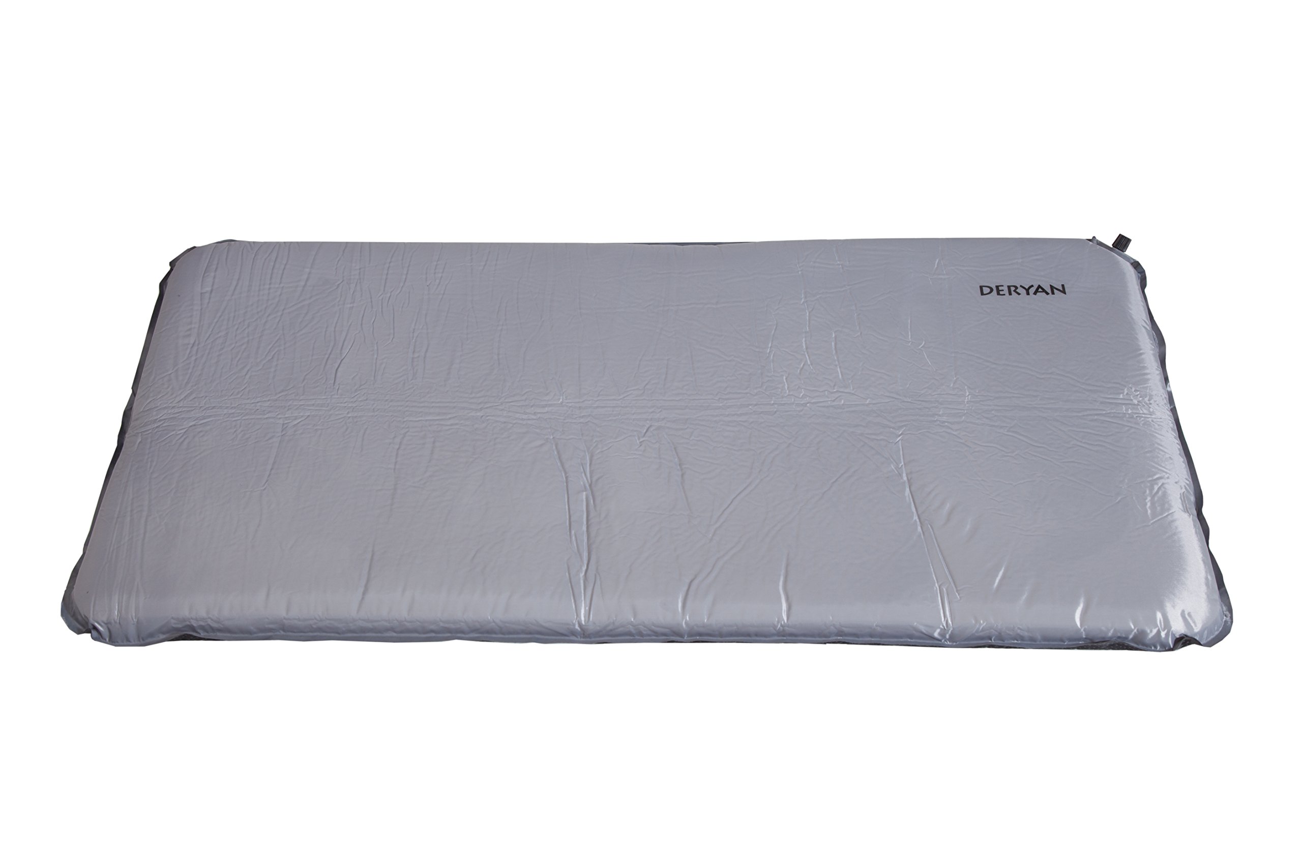 Deryan Selbstaufblasbare Campingbettmatratze - Grey - Unterstützt Ihr Kind - 120x60 cm - Kompakt, Comfortabel und Faltbar - Nur 1 kg - Waschbare Oeko-Tex-zertifizierte Baumwolle