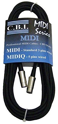 CBI 5-poliges DIN-Stecker Professionelles MIDI-Kabel mit 3 Pins verdrahtet, 3 m