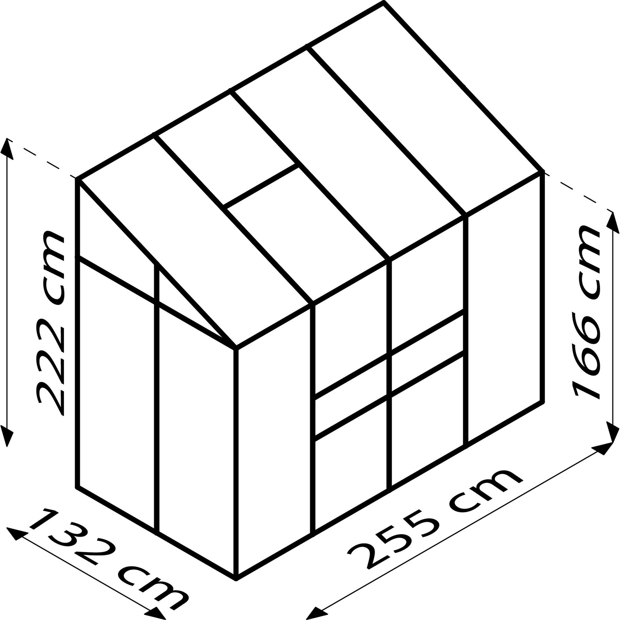 Vitavia Anlehngewächshaus 'Ida 3300' 3,3 m² 254 x 128 cm 4 mm Hohlkammerplatten silbern 2