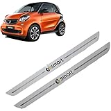 HUAQIEMI 2Pcs Auto Edelstahl Einstiegsleisten Kick Plates, für Smart Fortwo 451 453 Türschweller Anti Scuff Schutzstreifen Dekoratives Trittplatten Car Styling Zubehör