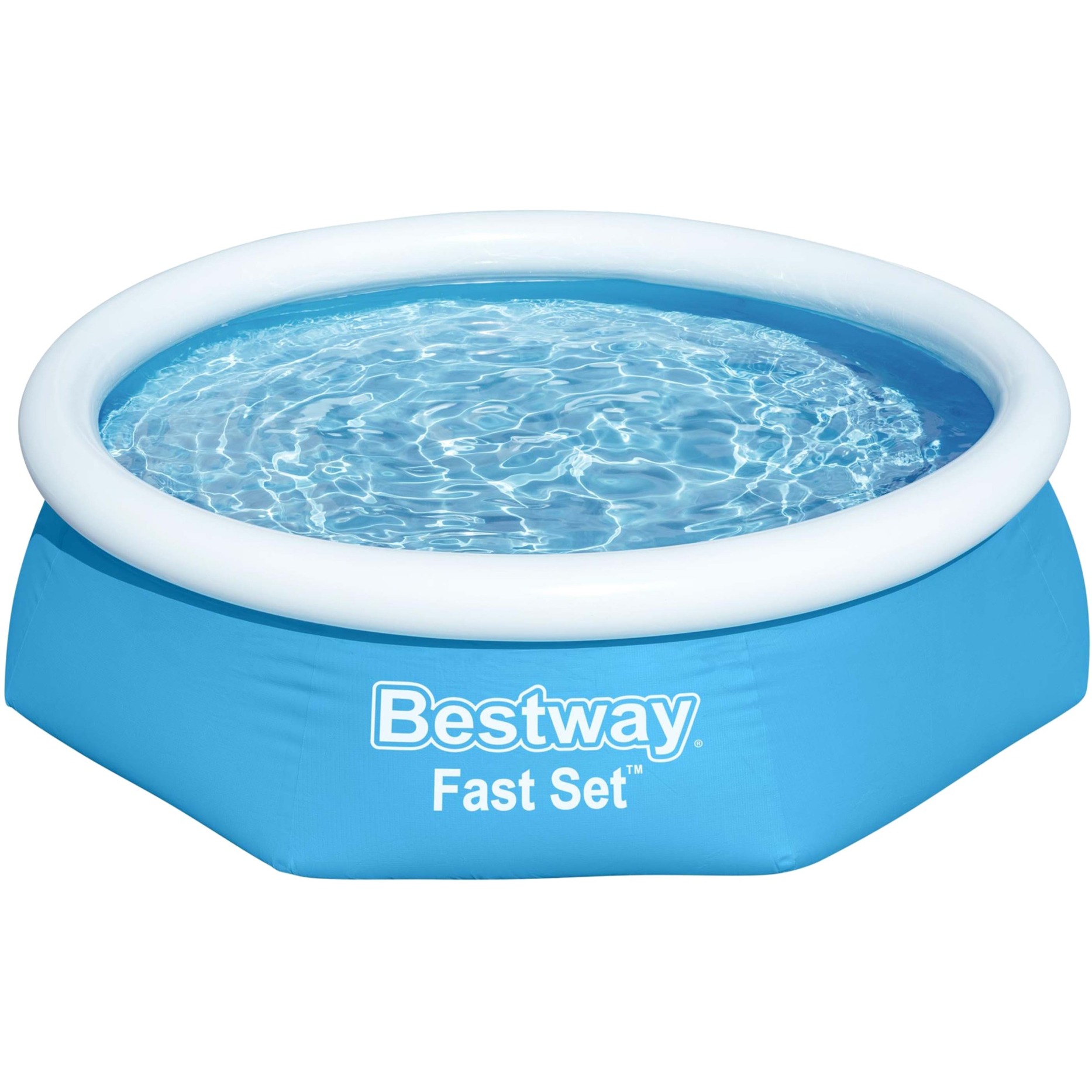 Bestway Fast Set Aufstellpool-Set mit Filterpumpe Ø 244 x 61 cm, blau, rund