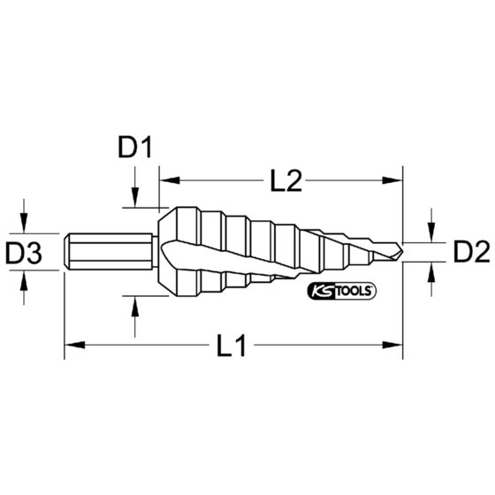 KSTOOLS® - HSS-TiN Stufenbohrer,Ø 4-22mm, 10 Stufen