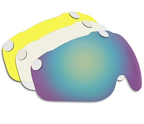 KANG-FANG, KF-Visier, Fahrradhelm Objektiv Magnetic Helm Brille Fahrradhelme Schild MTB Rennrad Helme Zubehör for Nacht Radfahren (Größe : 3 PCS Goggle M)