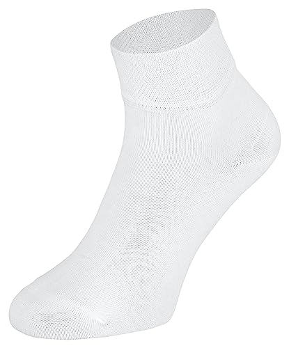 Tobeni 8 Paar Damen Herren Kurzsocken Quarter Socks Unisex Socken Kurz ohne Gummi Farbe Weiss Grösse 47-50
