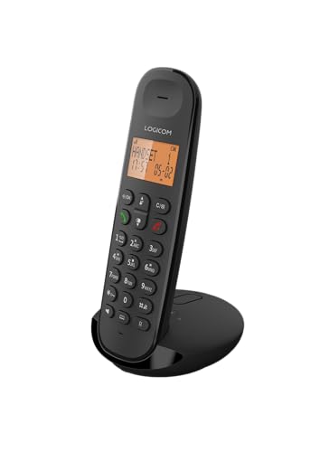 Logicom Iloa 155T Schnurloses Festnetztelefon mit Anrufbeantworter – Solo – analoge und DECT-Telefone – Schwarz