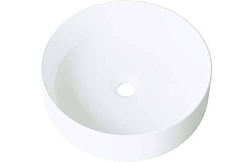Waschbecken24 | Premium Waschbecken mit Lotus-Effekt für das Badezimmer und Gäste-WC (35x35x11cm, Weiß Matt / A546M)