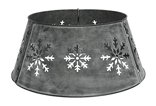 Abdeckung für Christbaumständer Zink Schneeflocke Weihnachtsbaumständerhülle 60 cm