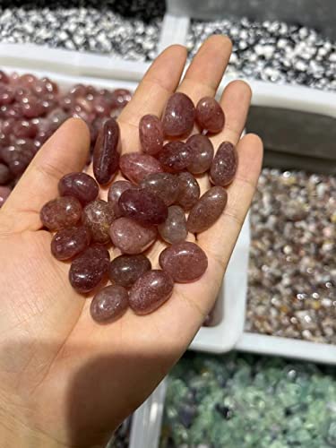 MIUXE Natürlicher roter Erdbeerkristall, getrommelte Bulk-Edelsteine, Rohe Aquarien-Natursteine ​​und Mineralien, 12-15 mm, 300 g ZAOQINIYIN (Color : 15-20mm, Size : 500g)