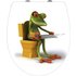 WENKO WC-Sitz »Frog News«, Duroplast, oval, mit Softclose-Funktion - bunt