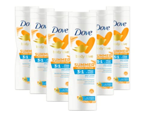 Dove Body Love Body Lotion 24h Pflege mit UVA/UVB Schutz und LSF15 für alle Hauttypen 250 ml 6 Stück