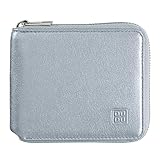 DuDu Herren-Brieftasche RFID, aus weichem Leder mit kleinem außenliegendem Reißverschluss und 6 Kreditkartenfächern. Cosmo