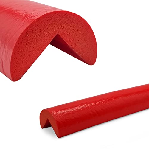 Betriebsausstattung24® Eckschutzprofil Typ A | Länge: 1,0 m | Material: hochflexiblem Polyurethan-Schaum | Selbstklebend | Farbe: rot | Kantenschutz