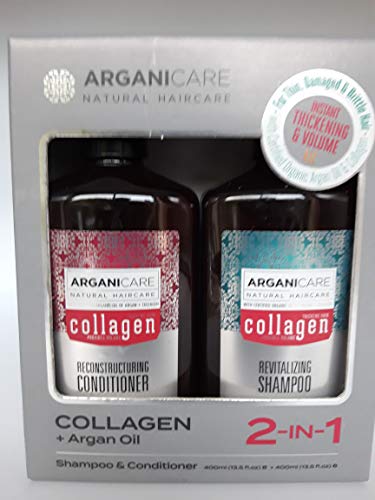 Arganicare Natural Hair Care Shampoo & Conditioner, Collagen + Arganöl (2 x 400 ml)