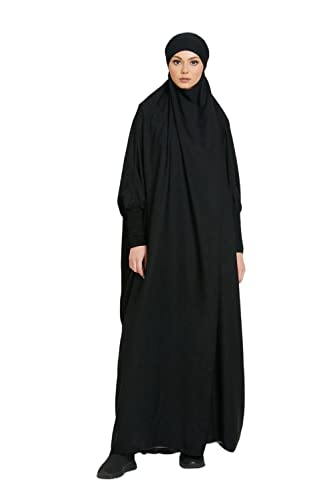 Frauen Kleid muslimisches Gebet Abaya islamische Robe Maxi afrikanischer Kaftan Türkei Islam Dubai Türkei Kleid in voller Länge mit Hijab