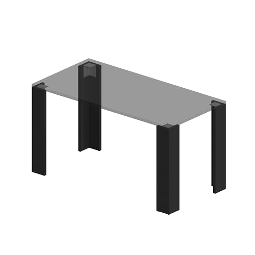 POKAR Tischbeine Möbelfüße Möbelbeine für Esstisch, Schreibtisch, Couchtisch, einfache Montage mit Montageplatten & Schrauben, 4 Stück, 13x13x72 cm, Schwarz