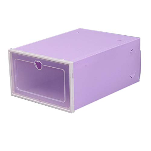 Aohuada Schuhbox Schuhorganizer Stapelbar Schuhaufbewahrung Schuhkarton Stapelbox Shoe Rack Aufbewahrungsbox mit Deckel, 20er (Lila)