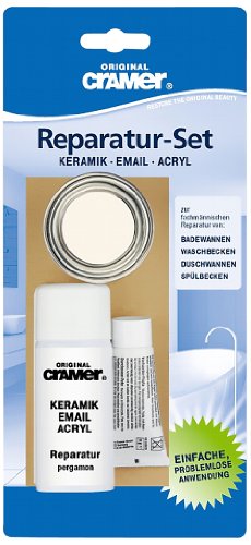 Cramer 16850DE Reparatur-Set Email, Acryl, Keramik, manhattan – zur dauerhaften Reparatur von Badewannen, Duschwannen und Waschbecken