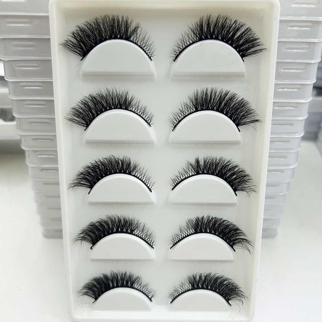 FULIMEI 16 Stil 5 0/100 Paar dicke Wimpern natürliche falsche Wimpern weiche gefälschte Wimpern Wispy Make-up Faux (Color : 5 Pairs Nova02, Size : 25Boxes 125Pairs)