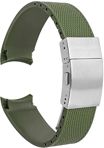 BBZ 21 mm Gummi-Silikon-Armband, wasserdichter Gürtel, kompatibel mit Longines Conquest HydroConquest L3 Uhrenarmband, Faltschließe, Zubehör