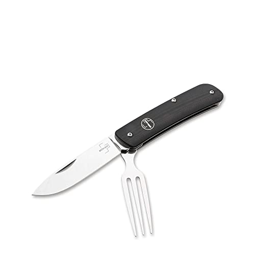 BÖKER PLUS® Tech Tool Fork - edles Taschen-Messer mit Gabel - klappbares Camping-Besteck - Design Reisebesteck - faltbares Outdoor-Besteck mit Clip