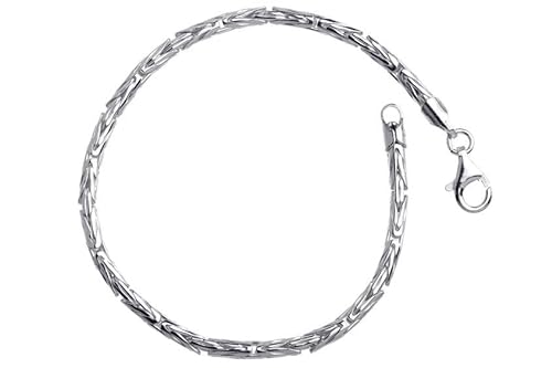 Königskette Armband rund Silberarmband - Breite 3mm - 925 Silber Länge wählbar von 16cm-25cm
