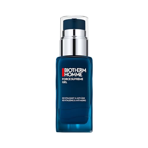 Biotherm Homme Force Supreme Gel, revitalisierendes Gesichtsgel für Männer mit Anti Aging Effekt, Gesichtspflege mit Life Plankton, Blaualgen-Extrakt und Pro-Xylane, für ein gepflegtes Aussehen, 50 ml