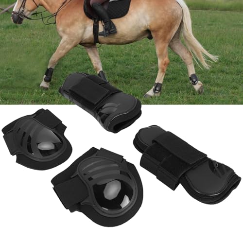 FOLOSAFENAR Pferdesehnen- und Streichkappen, Pferdestiefel atmungsaktiv zum Schutz der Pferdebeine(Schwarz, m)