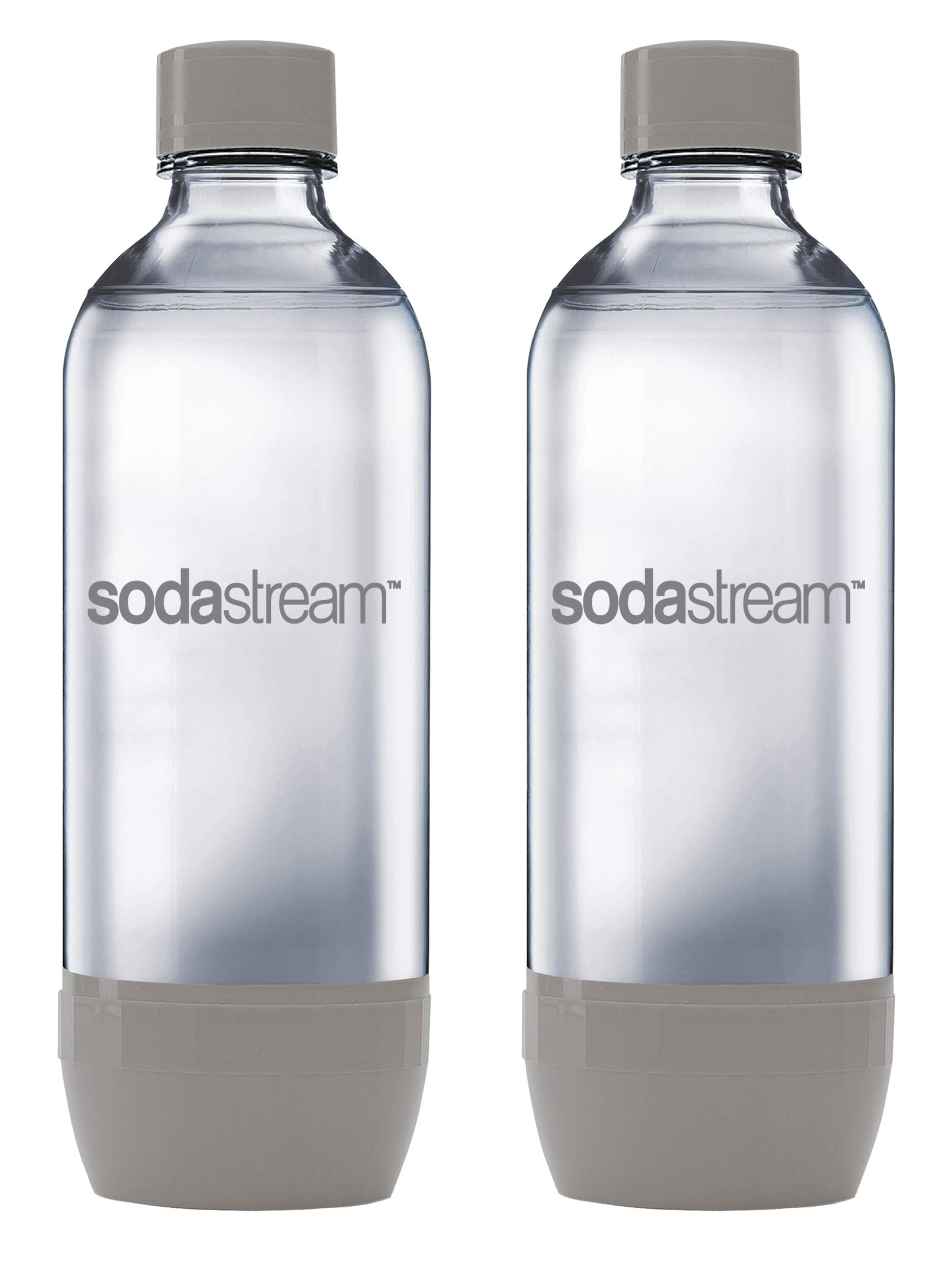SodaStream Sprudlerflaschen aus Kunststoff, 1 Liter, grau (2 Stück) grau