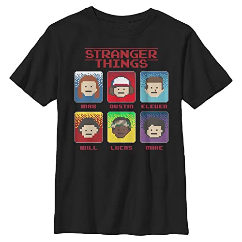 Stranger Things Unisex Kinder 8 Bit Stranger Short Sleeve T-shirt, Schwarz, Einheitsgröße