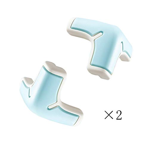 AnSafe Tischkantenschutz, 4 Packungen Kieselgel Dreieck Hohe Elastizität Kollision Verhindern Kind Sicherheit Schutz (weiß Blau) (Color : Blue)