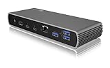 ICY BOX Thunderbolt 4 Docking Station (10-in-1) für 2 Monitore (4K 60Hz) / 1 Monitor (8K 30Hz), 2x TB4 Ports (40Gbit/s), 4x USB 3.1, USB-C, 1x HDMI, 96W PD Laptop/Mac, Ethernet, IB-DK8801-TB4
