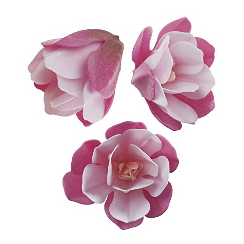Dekora - Magnolie Tortendeko Essbar | 6 Essbare Blumen für Torte aus Oblate - 6,5-7 cm