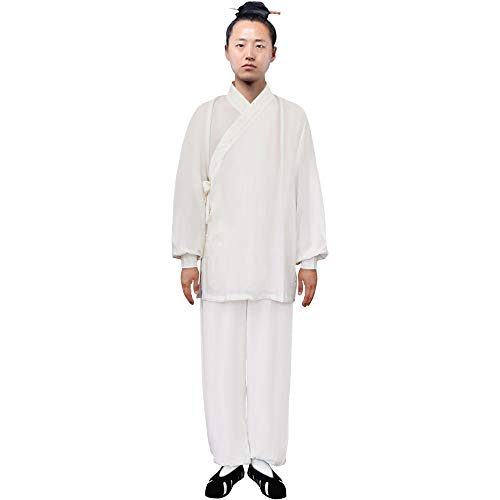 G-like Tai Chi Uniform Kleidung - Qi Gong Kampfkunst Wing Chun Shaolin Kung Fu Training Dao Bekleidung - Hanf (Weiβ, S)