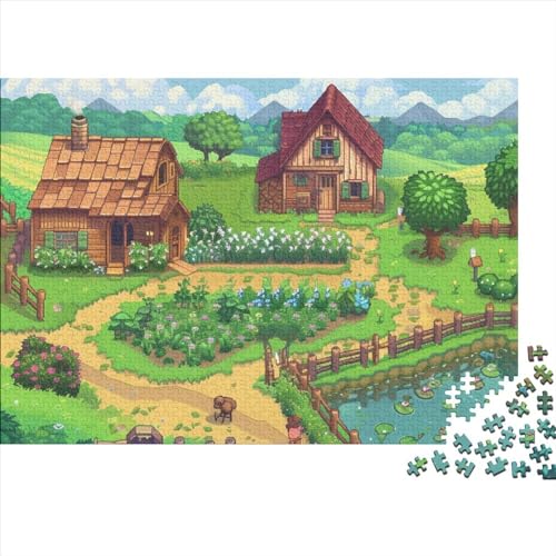 Cartoon Homestead Puzzles Für Erwachsene 1000 Teile, Stardew Valley1000-teiliges Puzzle, Bwechslungsreiche Puzzle Erwachsene, Puzzle-Geschenk, Familiendekorationen 1000pcs (75x50cm)