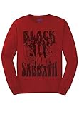 Black Sabbath T Shirt Band and Logo Nue offiziell Unisex Rot Long Sleeve L