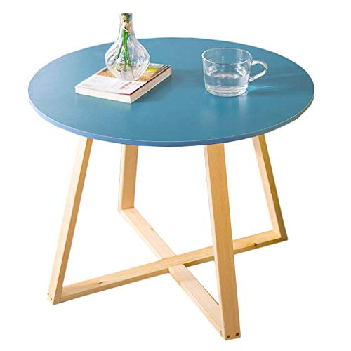 CHUTD Couchtisch Nordic Einfacher Kleiner Teetisch Kleines Apartment Wohnzimmertisch Kreativer Runder Tisch Mode (Farbe: Blau, Größe: 70X52cm)