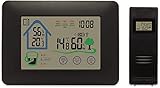 Kabellose Wetterstation DENVER WS-520 Digitales Hygrometer für Innen- und Außenmessung von Temperatur und Luftfeuchtigkeit, Anzeige für offene Fenster und Innenumgebung