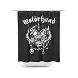 Motörhead Shower Curtain inkl. Ringen für den Vorhang Duschvorhang, Polyester, Schwarz, 180 x 200 x 0.1 cm