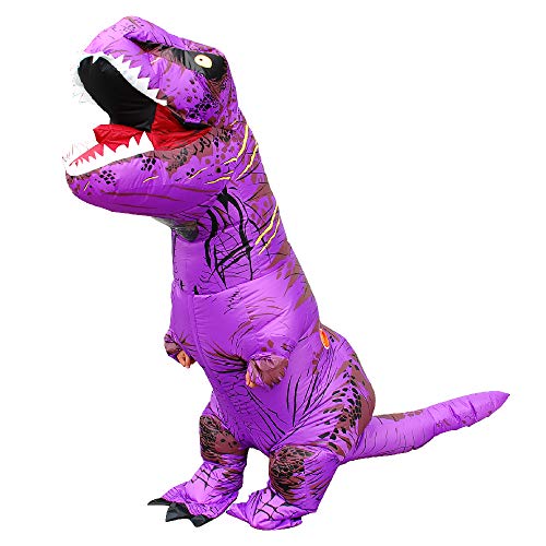 JASHKE Trex Kostüm Aufblasbares Dinosaurier Kostüm Dino Kostüm T rex Kostüme Erwachsene (Lila)