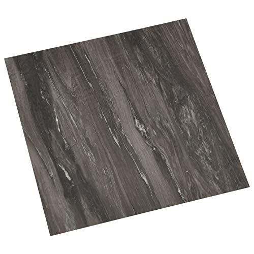 vidaXL 55x PVC-Fliesen Selbstklebend Vinyl-Fliesen Bodenbelag Vinylboden Laminat Dielen Laminatboden Fußboden Fliese Wohnzimmer 5,11m² Dunkelgrau