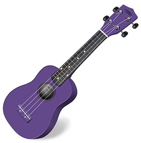 Classic Cantabile US-100 VT Sopranukulele (Ukulele, Uke, 15 Bünde, leichtgängige Gitarrenmechanik) violett