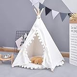little dove Dog Teepee Tent House and Tent with Lace for Dog or Pet, Removable and Washable with Mattress (L)