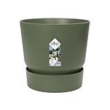elho Greenville Rund 47 - Blumentopf für Innen und Außen - Selbstbewässerungstopf - 100% Recyceltem Plastik - Ø 47.0 x H 44.0 cm - Grün/Laubgrün