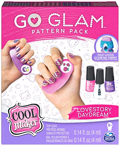 Cool MAKER GO Glam Nachfüllset XXL Daydream und Love Story - zur Verwendung mit dem Go Glam Nagel Studio oder Salon, Nagellacke und Motivkartuschen, ab 8 Jahren