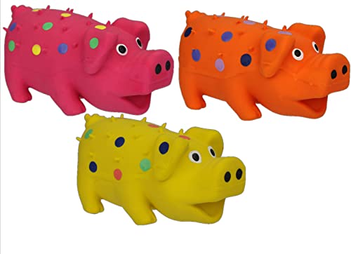 HDP Multipet Mini-Spielzeug aus Latex, quietschend, Farbe: Schwein, 3 Stück