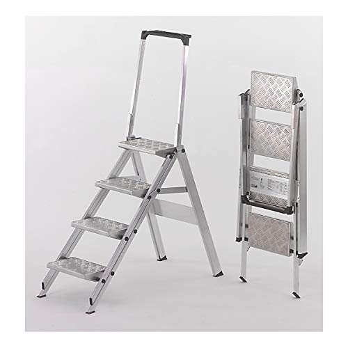 Alu-Klapptreppe - Stufen Aluminium geriffelt - mit Sicherheitsbügel, 4