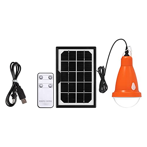 Qtynudy Solar-Glühlampe für Den Außenbereich, Garten-Licht, Energiesparende Camping-Notfall-Glühbirne mit Haken + Fernbedienungs-Solarlampe