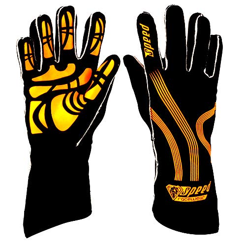 Speed Karthandschuhe Adelaide G-1 schwarz/Neonorange - Karting Gloves (9)