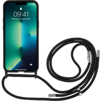 Artwizz HangOn Case kompatibel mit iPhone 13 Pro Max - Elastische Schutzhülle aus Silikon als Handykette zum Umhängen mit Band - Schwarz